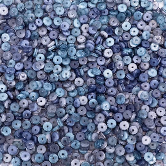 6.5mm Blue Mix Acrylic Heishi Beads, 1,100ct. by Bead Landing™